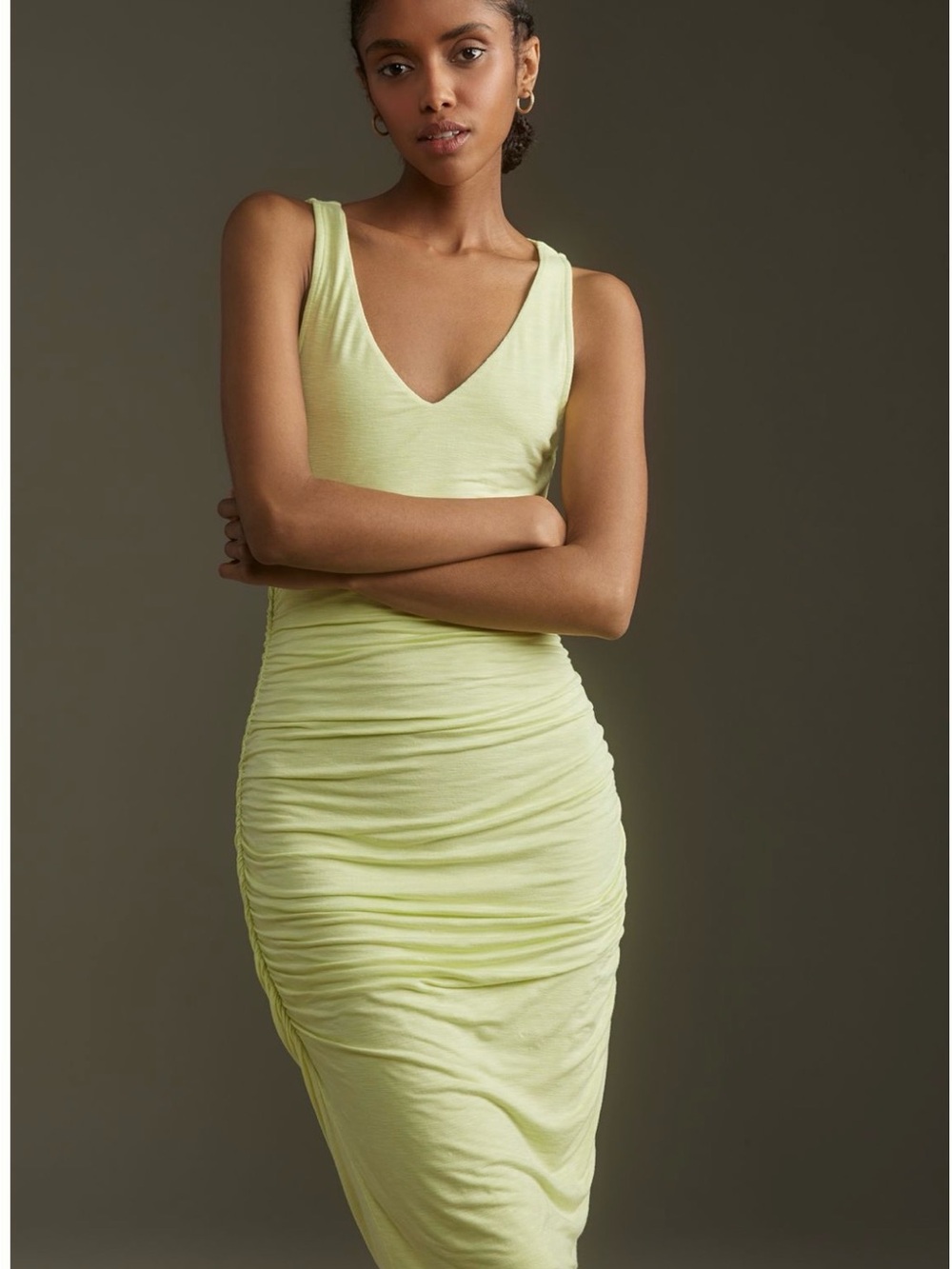 Sundry Ruched Midi Dress